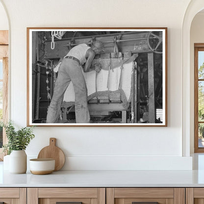 Workers Bundling Cotton at Arkansas Gin 1938