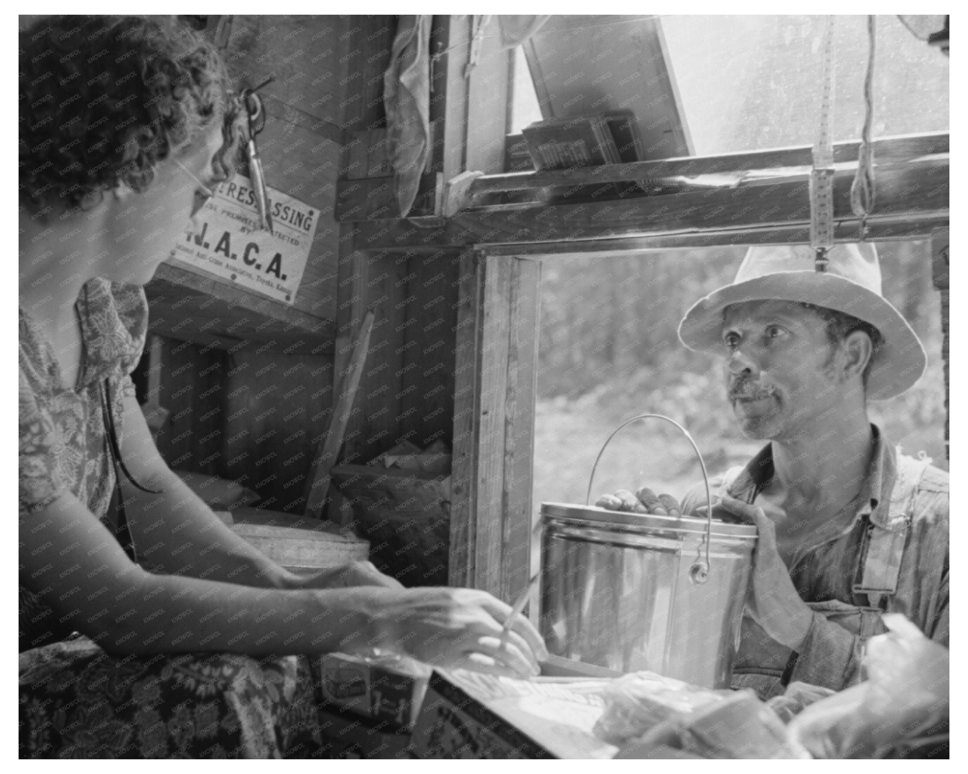 1938 Vintage Image of Mobile Grocery Store in Arkansas