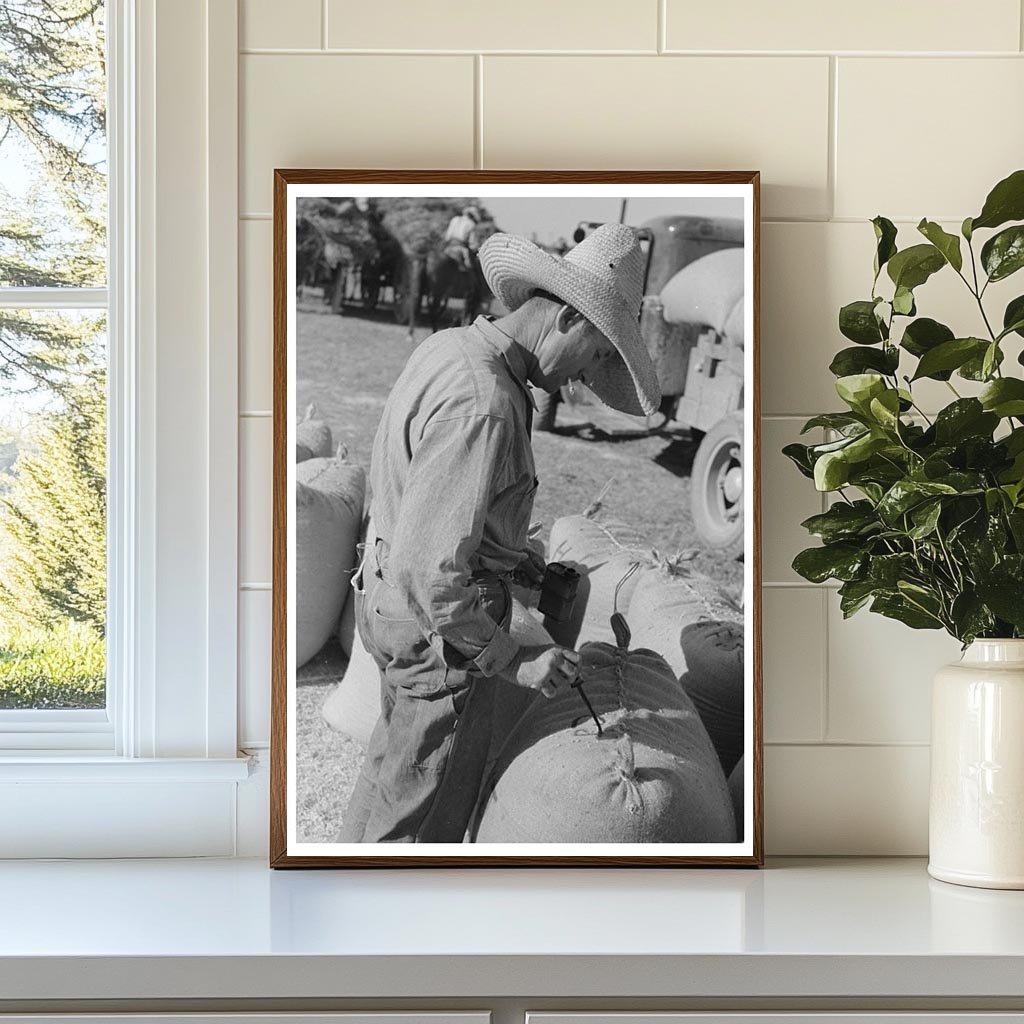 Rice Workers in Crowley Louisiana 1938 Vintage Photo