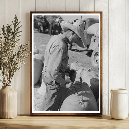 Rice Workers in Crowley Louisiana 1938 Vintage Photo