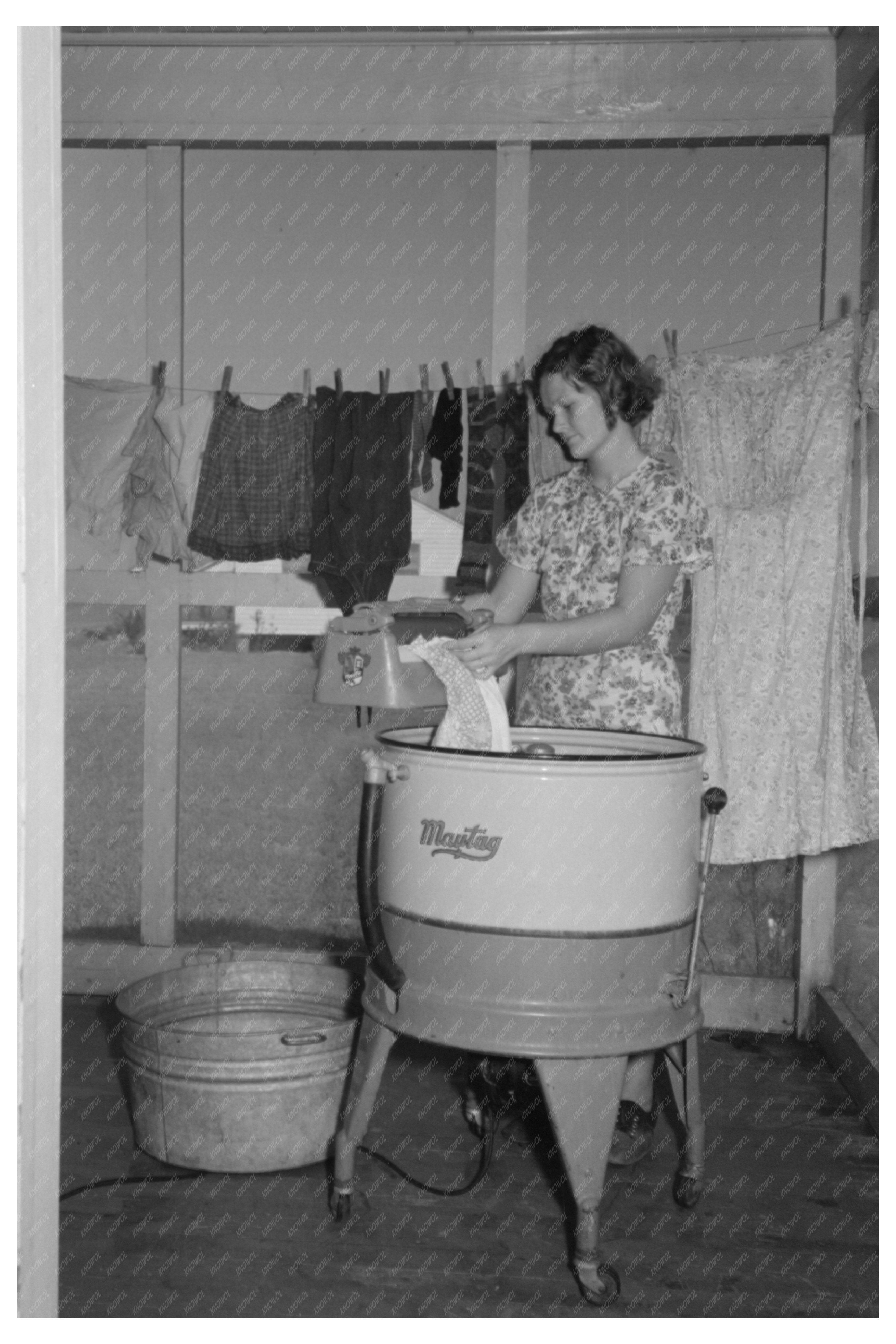 Farm Wife Washing Clothes at Lake Dick Arkansas 1938