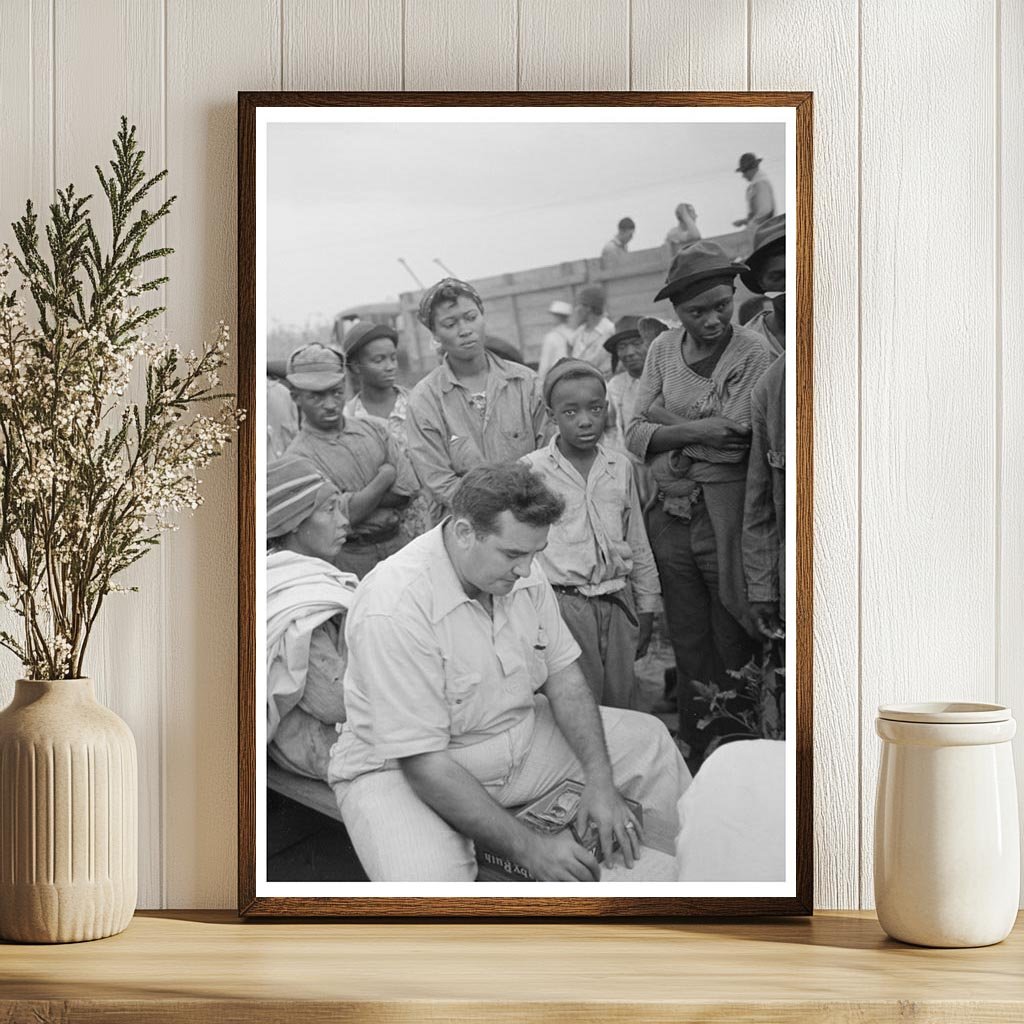 Cotton Pickers Await Wages Lake Dick Project Arkansas 1938