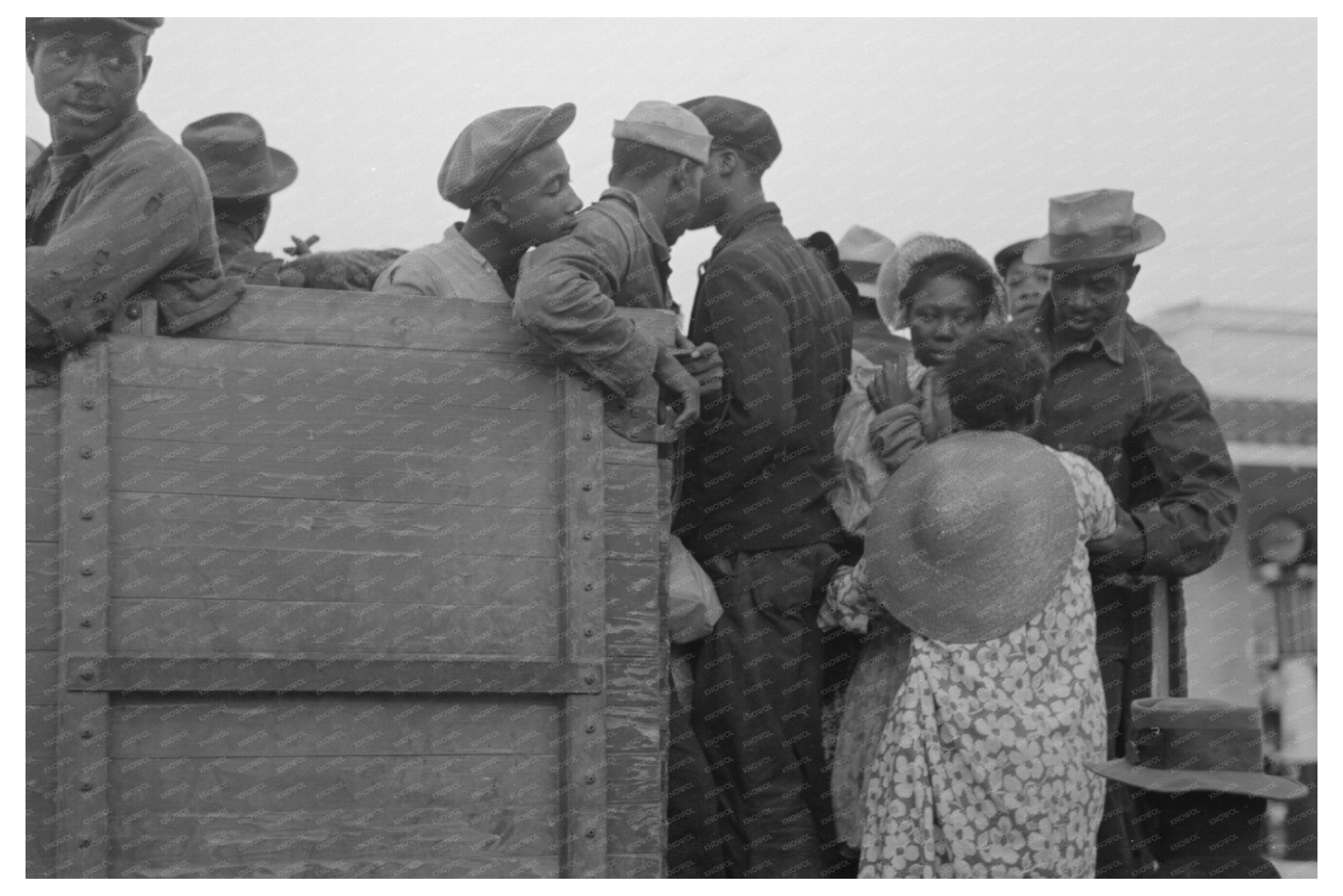 Women Cotton Pickers Boarding Truck Pine Bluff Arkansas 1938