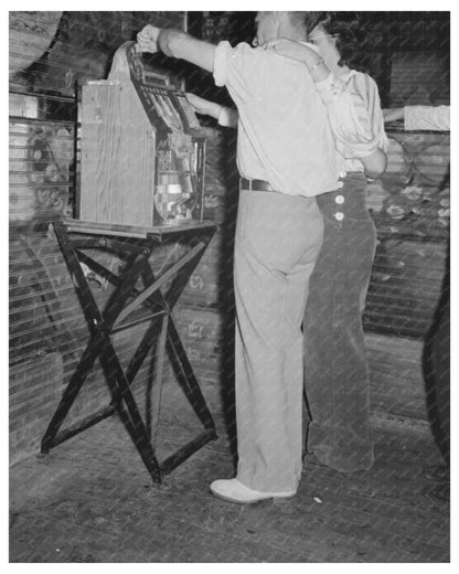 Couple Playing Slot Machine Raceland Louisiana 1938