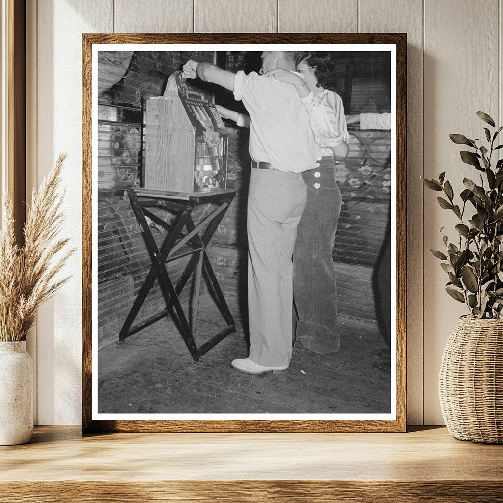 Couple Playing Slot Machine Raceland Louisiana 1938