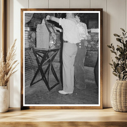 Couple Playing Slot Machine Raceland Louisiana 1938