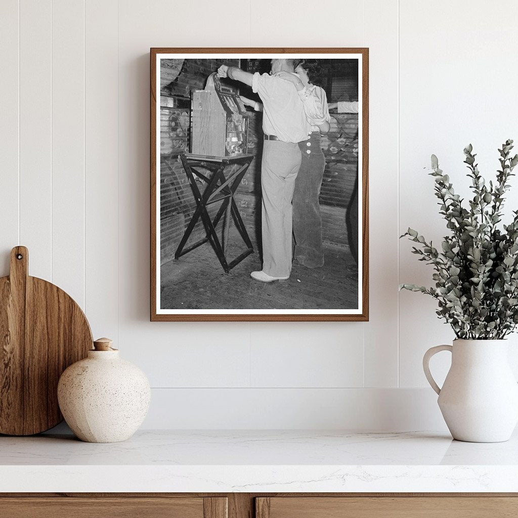 Couple Playing Slot Machine Raceland Louisiana 1938
