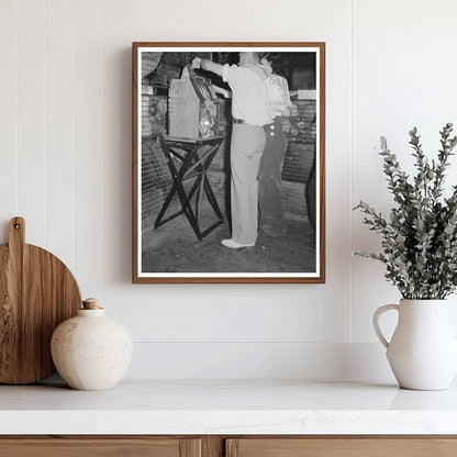Couple Playing Slot Machine Raceland Louisiana 1938