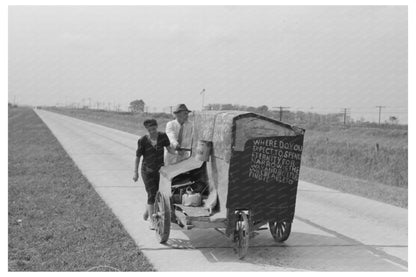 Traveling Evangelists Cart Louisiana October 1938 Photo