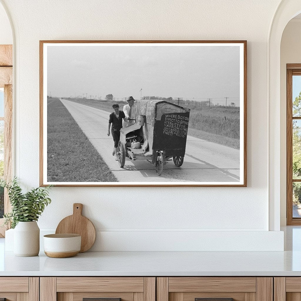 Traveling Evangelists Cart Louisiana October 1938 Photo