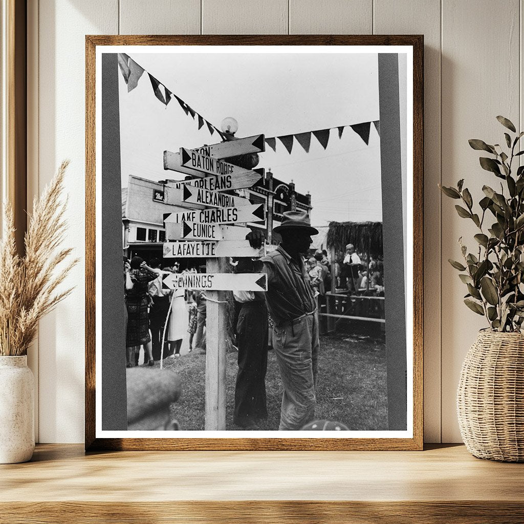Highway Direction Markers in Crowley Louisiana 1938