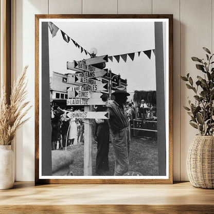 Highway Direction Markers in Crowley Louisiana 1938