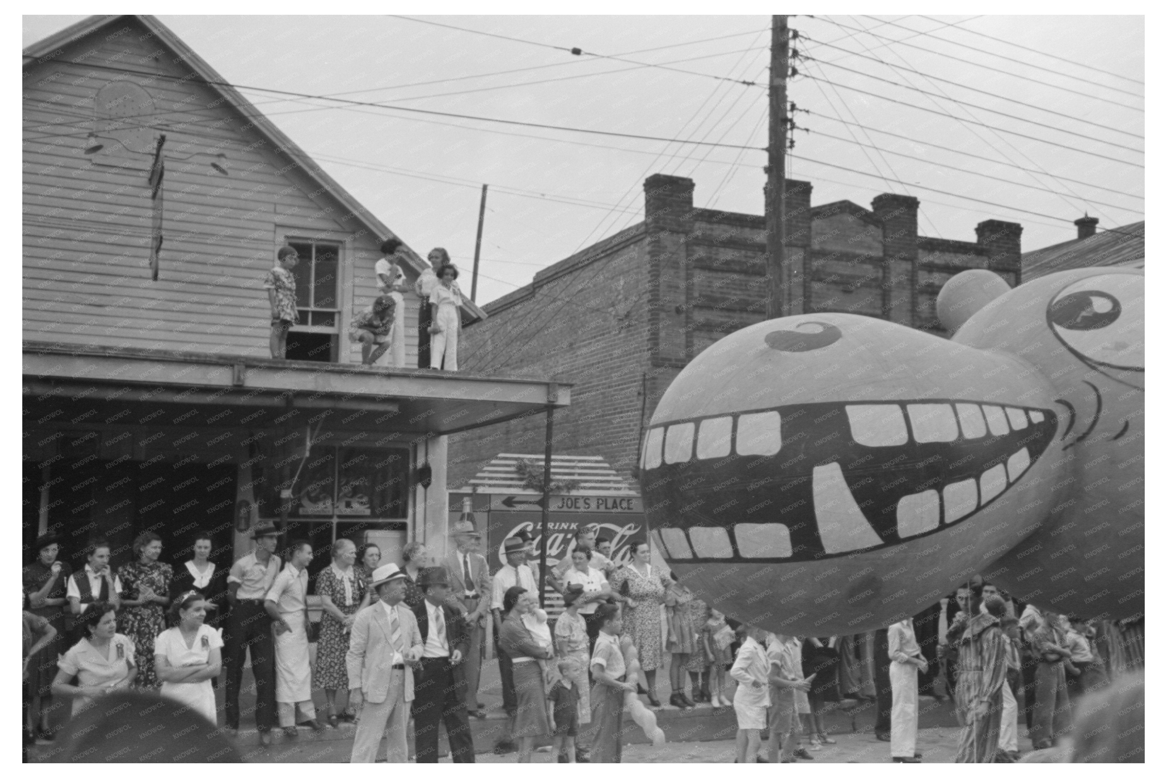 Vintage Balloon Animals Parade National Rice Festival 1938