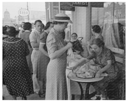Sandwich Sale at National Rice Festival Crowley Louisiana 1938