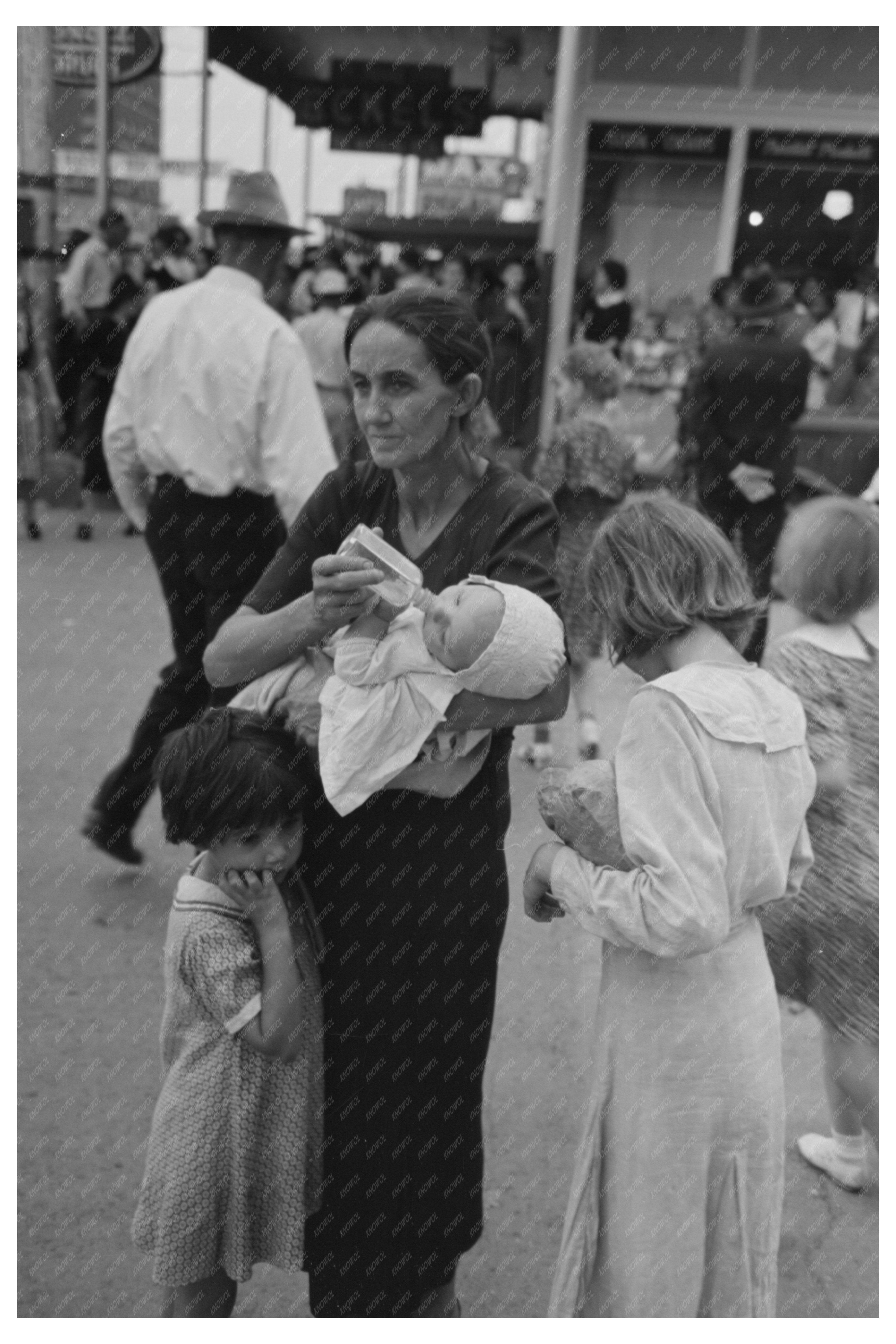 Mother and Three Children at National Rice Festival 1938