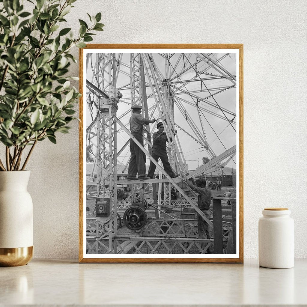 Ferris Wheel Assembly at Donaldsonville State Fair 1938