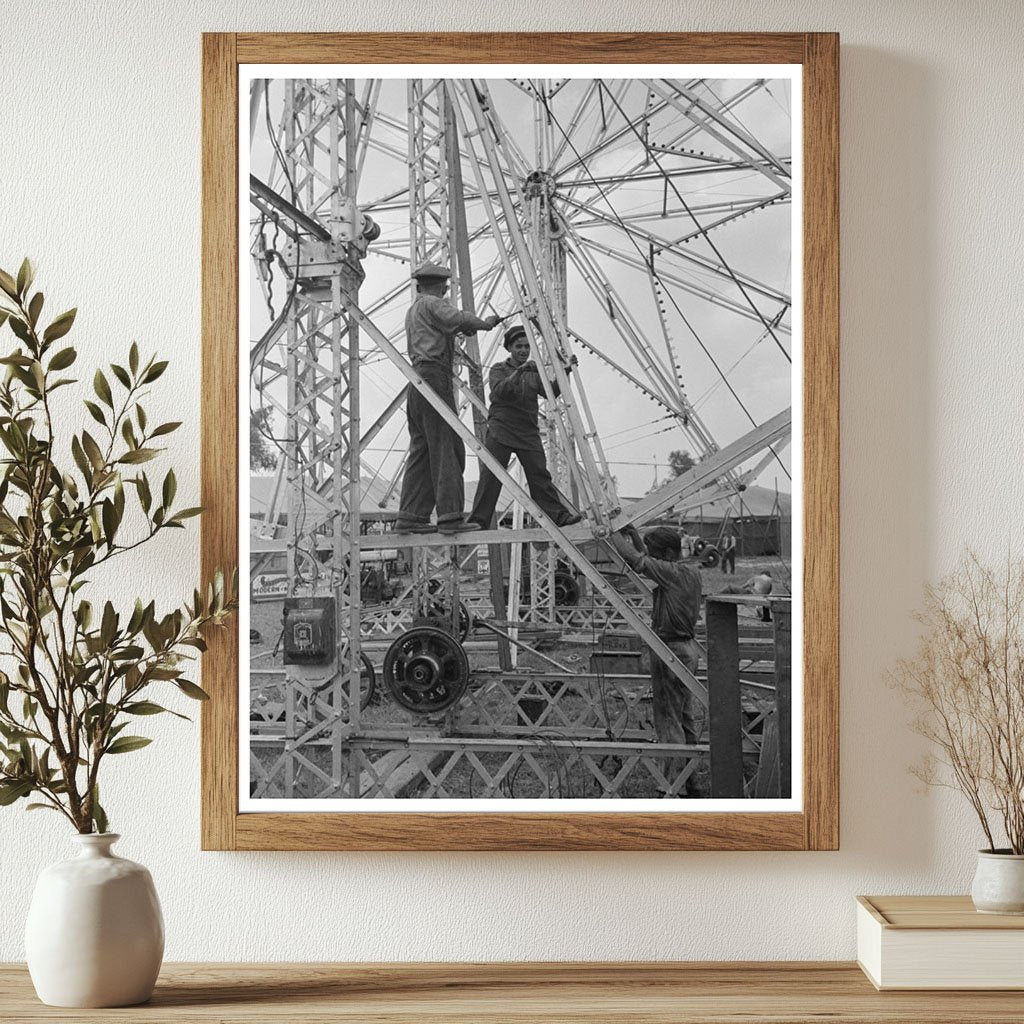 Ferris Wheel Assembly at Donaldsonville State Fair 1938