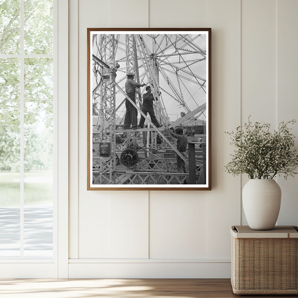 Ferris Wheel Assembly at Donaldsonville State Fair 1938