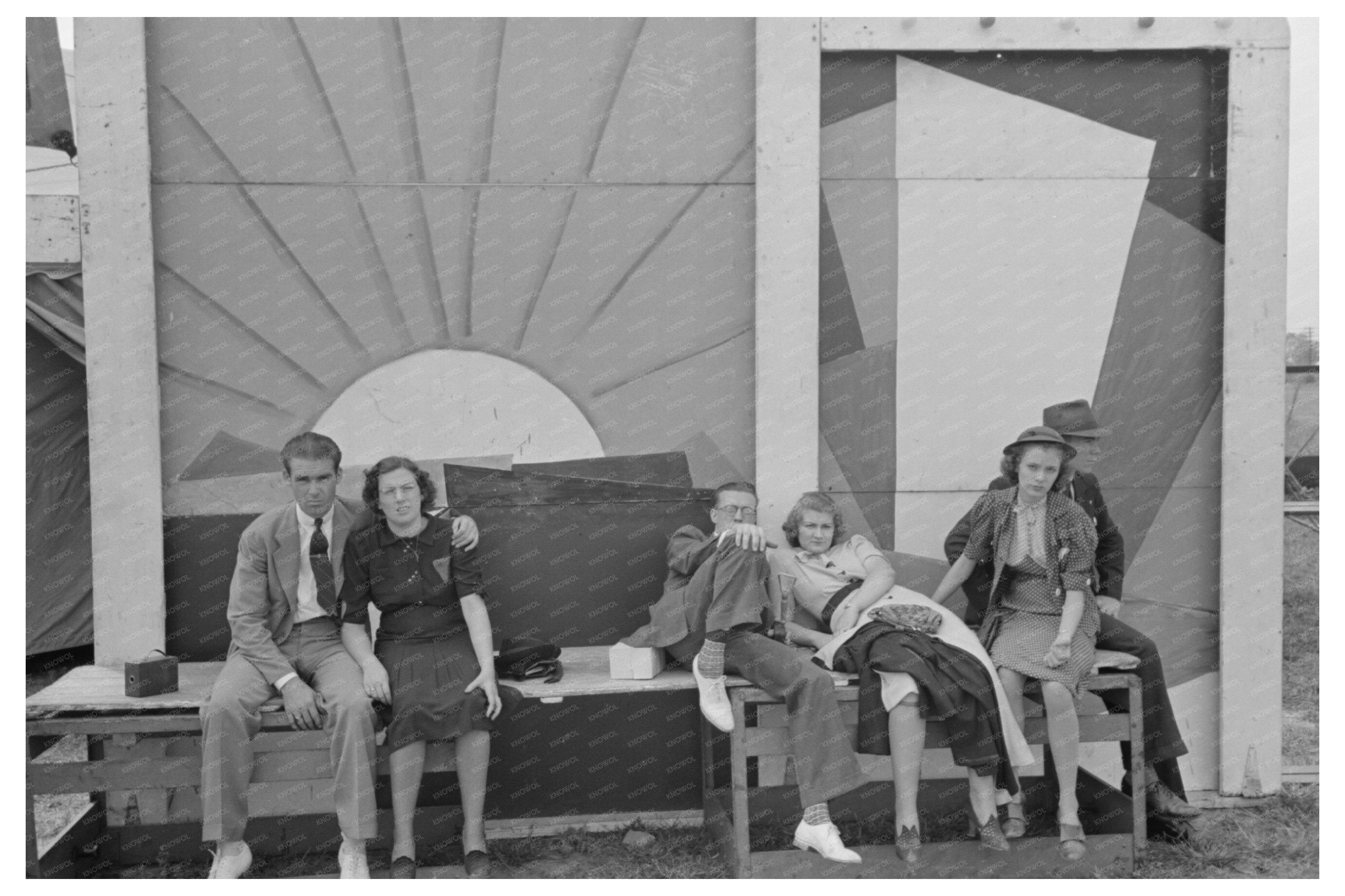 Tired Fairgoers Resting at Louisiana State Fair 1938