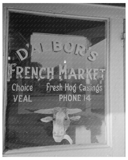 Vintage Meat Market Window New Iberia Louisiana 1938