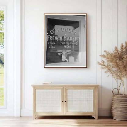 Vintage Meat Market Window New Iberia Louisiana 1938