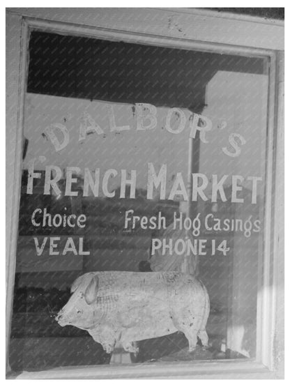 Meat Market Window Display New Iberia Louisiana 1938