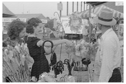 Young girl buying cane at Louisiana state fair 1938