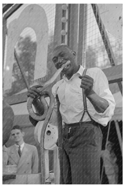 Vintage Snake Eating Sideshow Act Louisiana 1938