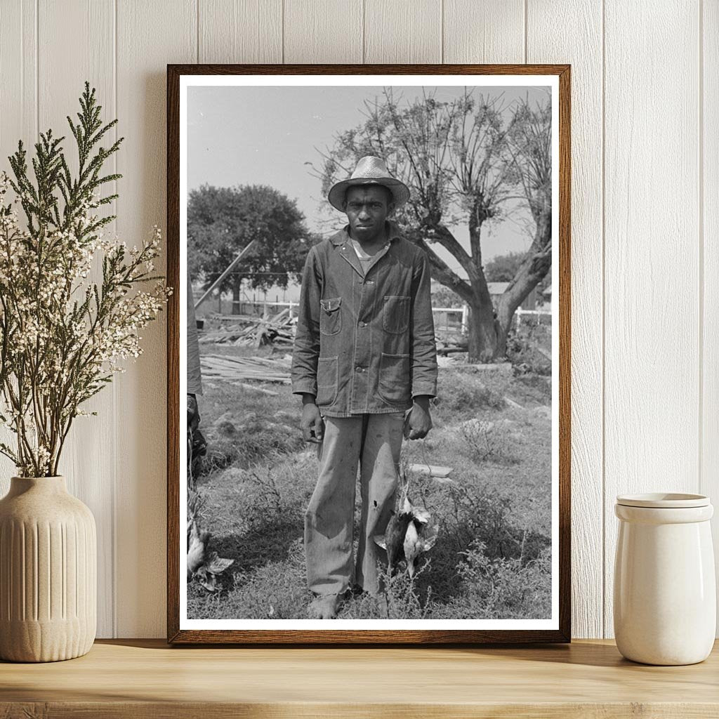 Cajun Laborers with Possum and Birds Crowley Louisiana 1938