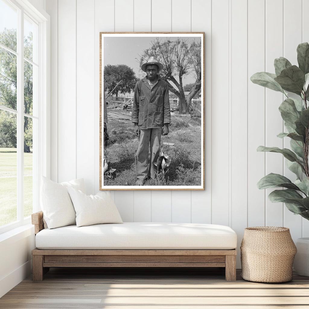 Cajun Laborers with Possum and Birds Crowley Louisiana 1938