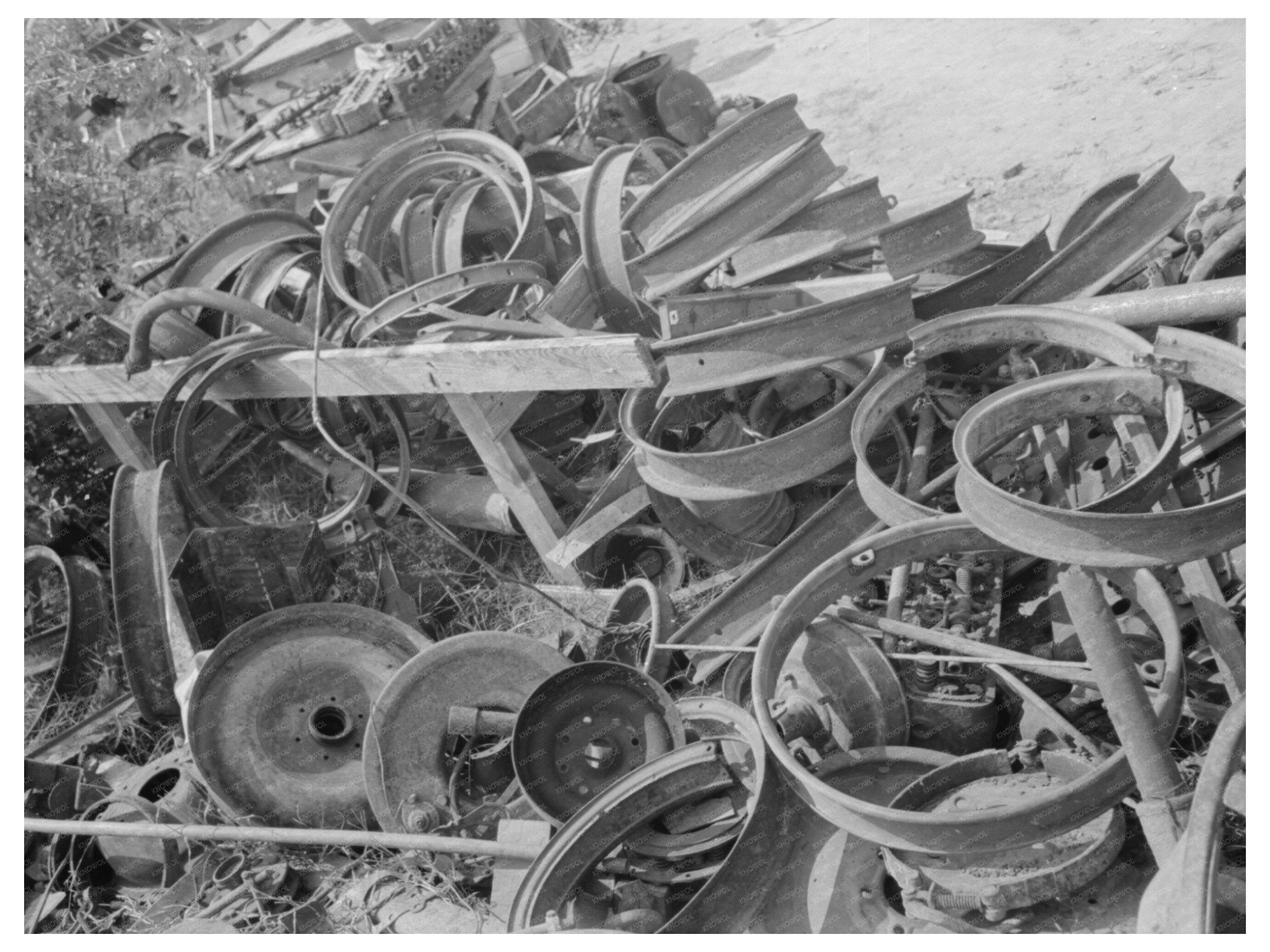 Tire Rims in Abbeville Louisiana Junkyard November 1938