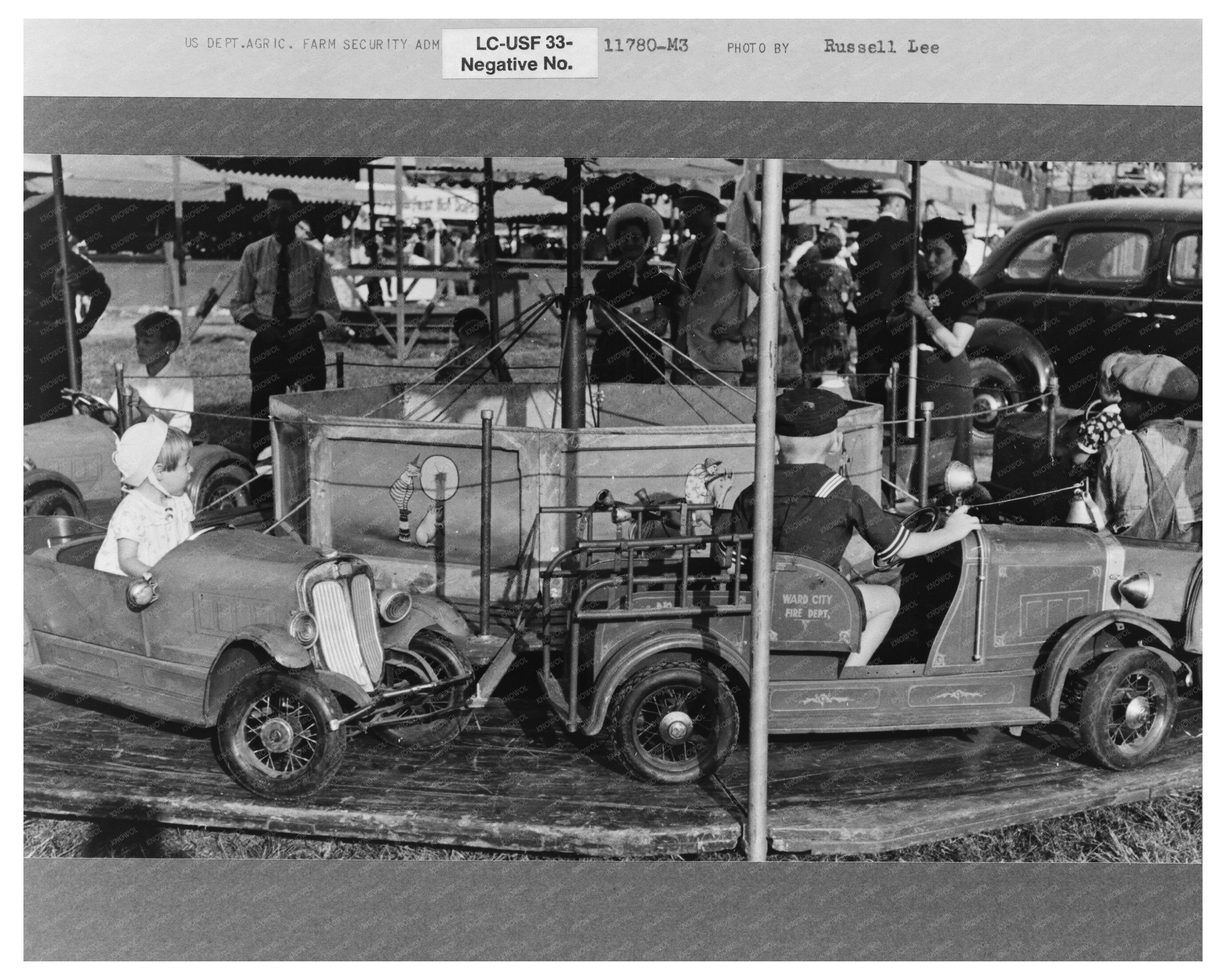 Vintage Automobile Merry-Go-Round in Louisiana 1938