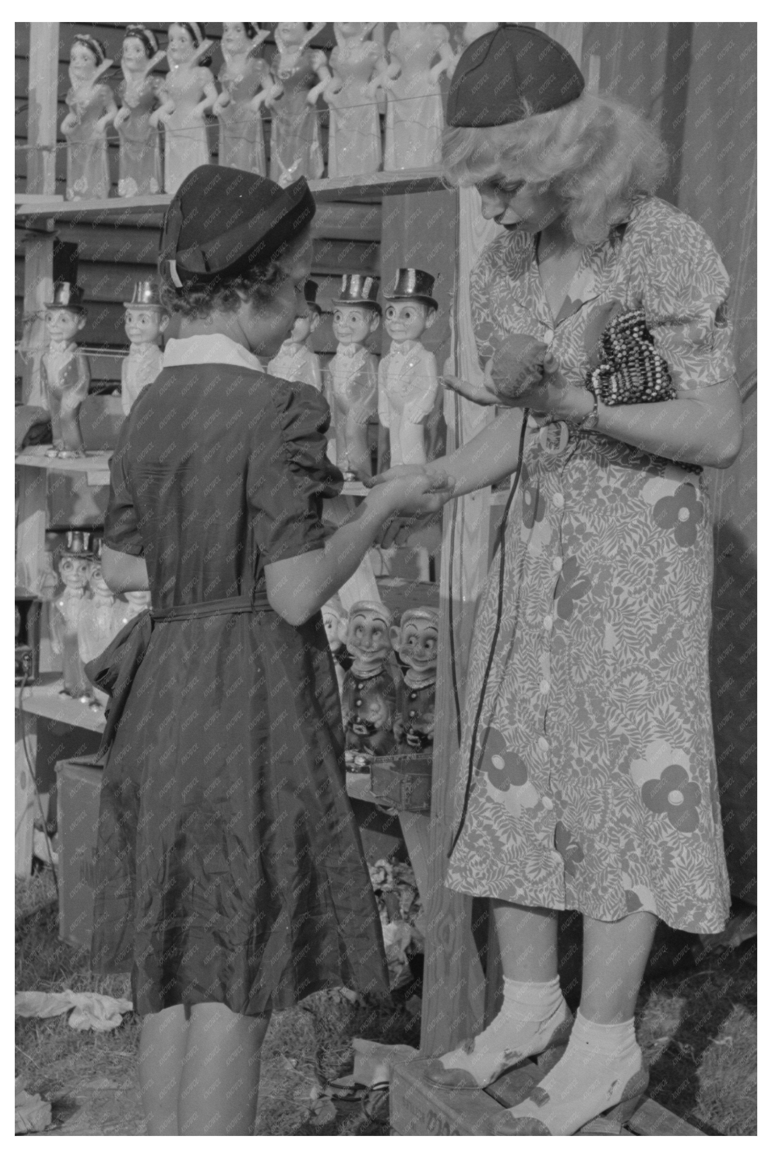 Young Girl Buying Doll at Louisiana State Fair 1938