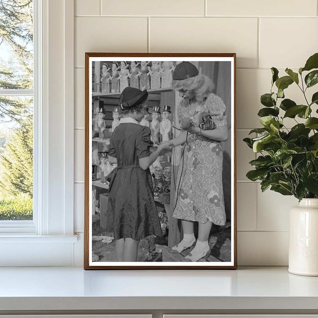 Young Girl Buying Doll at Louisiana State Fair 1938