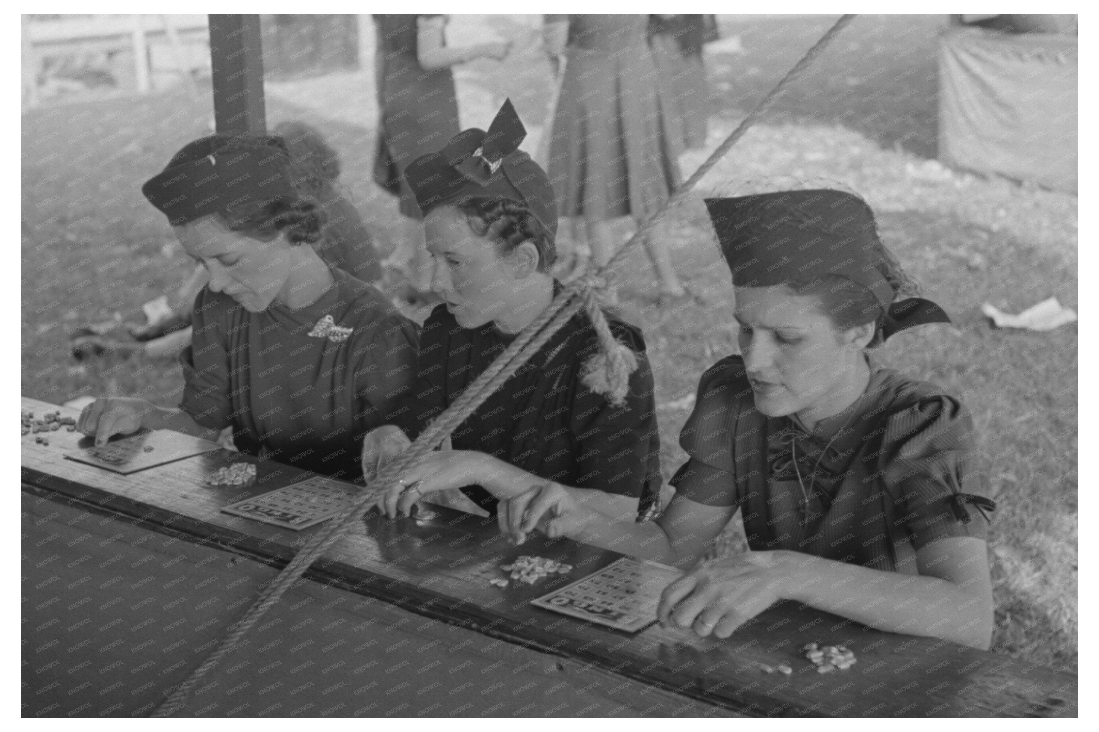 Women Playing Bingo at Donaldsonville State Fair 1938