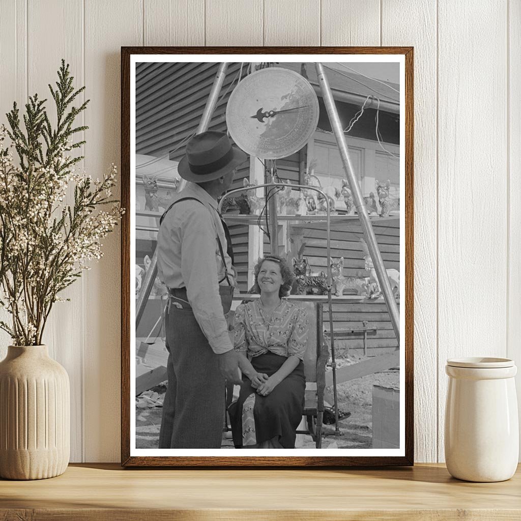 Vintage 1938 Woman Weighed at Donaldsonville State Fair