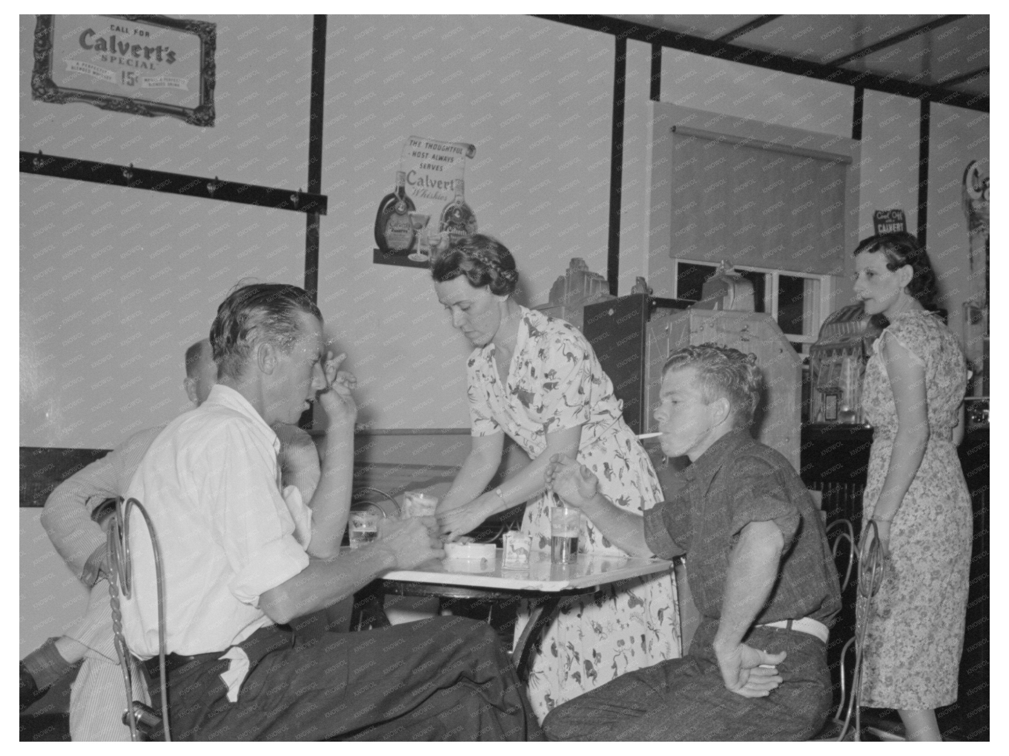 Barroom Scene in Pilottown Louisiana 1938 Vintage Photo