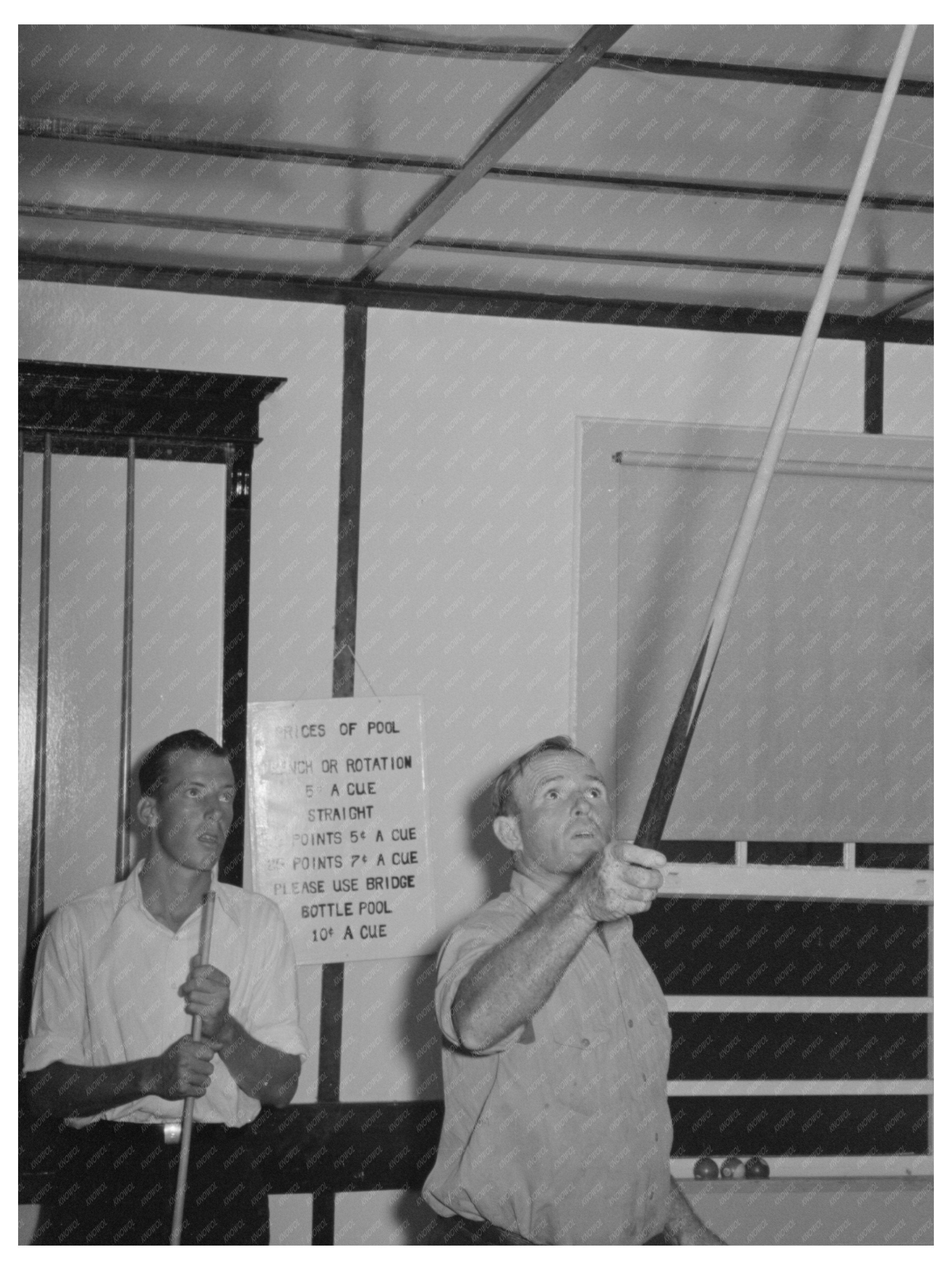 Vintage Pool Player in Barroom Pilottown Louisiana 1938