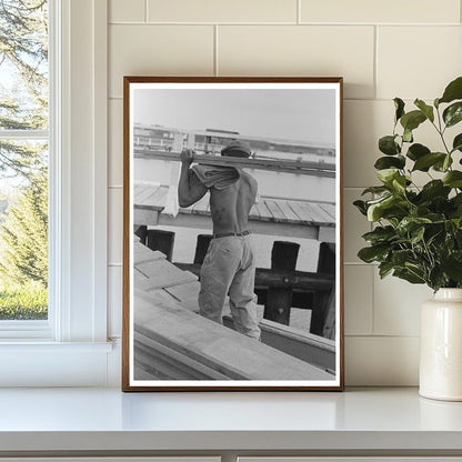 Stevedore Removing Lumber from El Rito in 1938