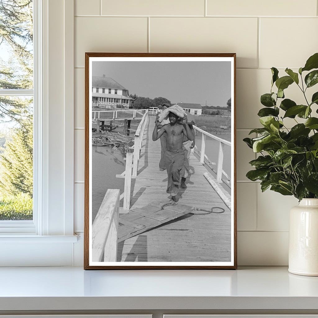 Stevedore Unloading Lumber in Pilottown Louisiana 1938