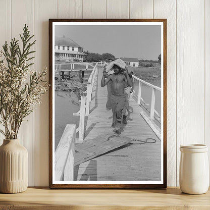 Stevedore Unloading Lumber in Pilottown Louisiana 1938