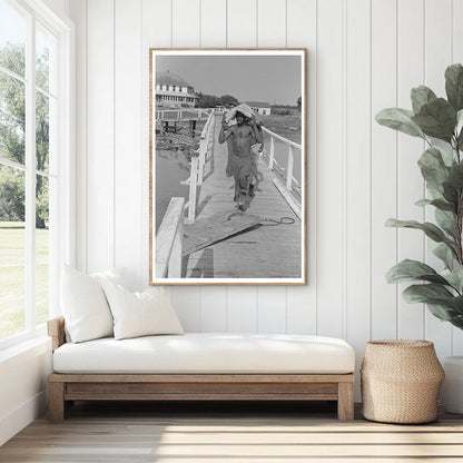 Stevedore Unloading Lumber in Pilottown Louisiana 1938