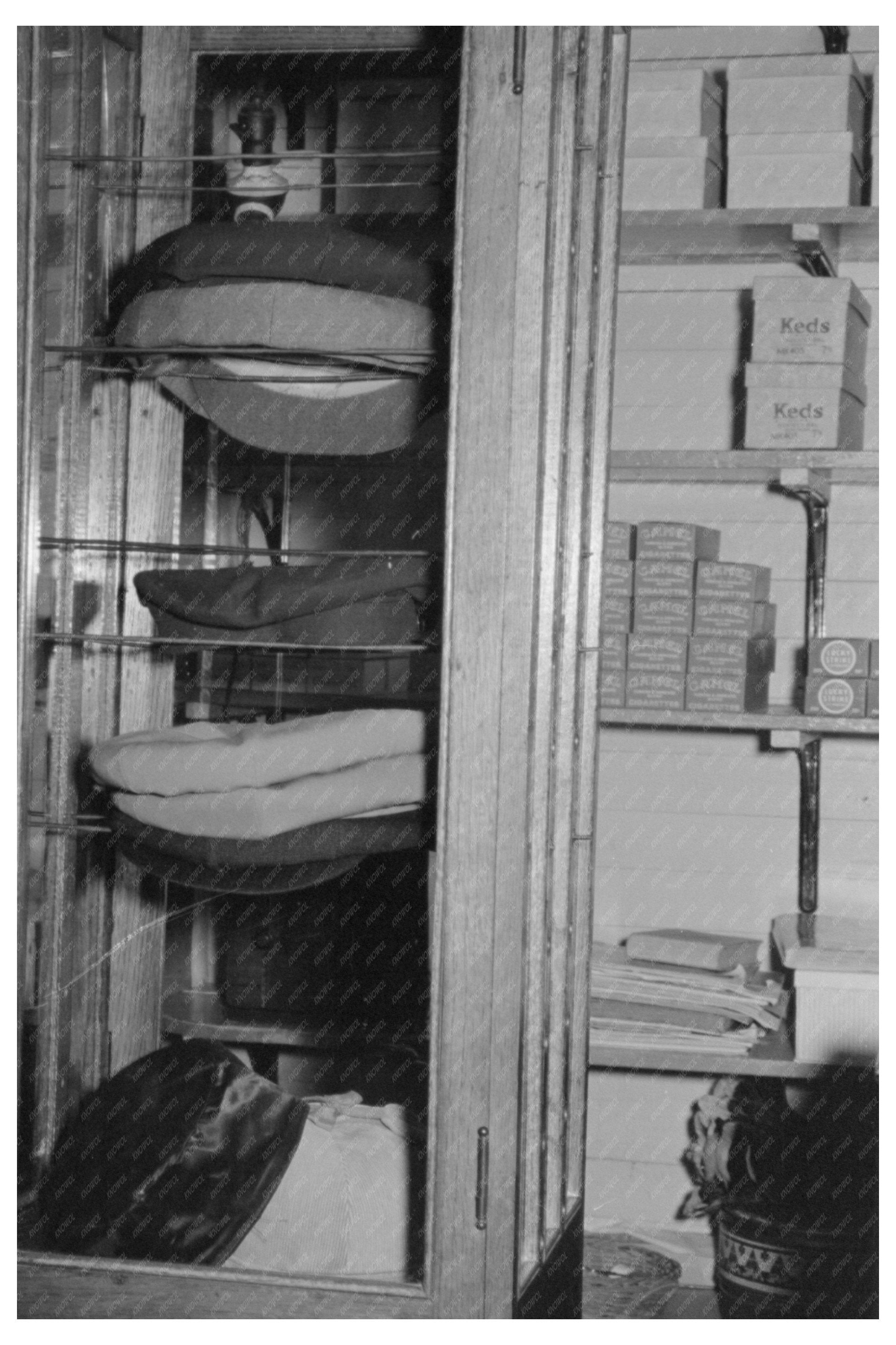 Vintage Caps Display in Pilottown Louisiana 1938