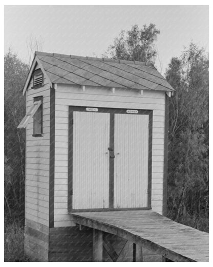 Vintage Privy Next to Barroom in Pilottown Louisiana 1938