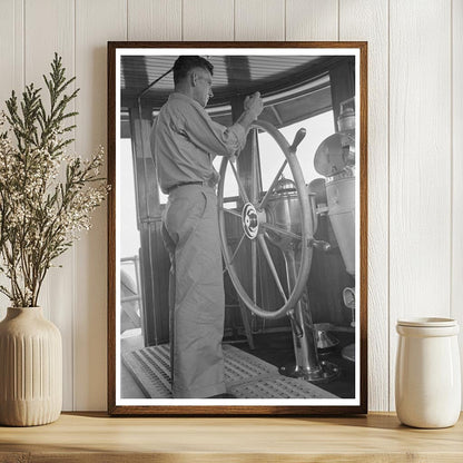 Tugboat Captain Navigating Lower Mississippi River 1938