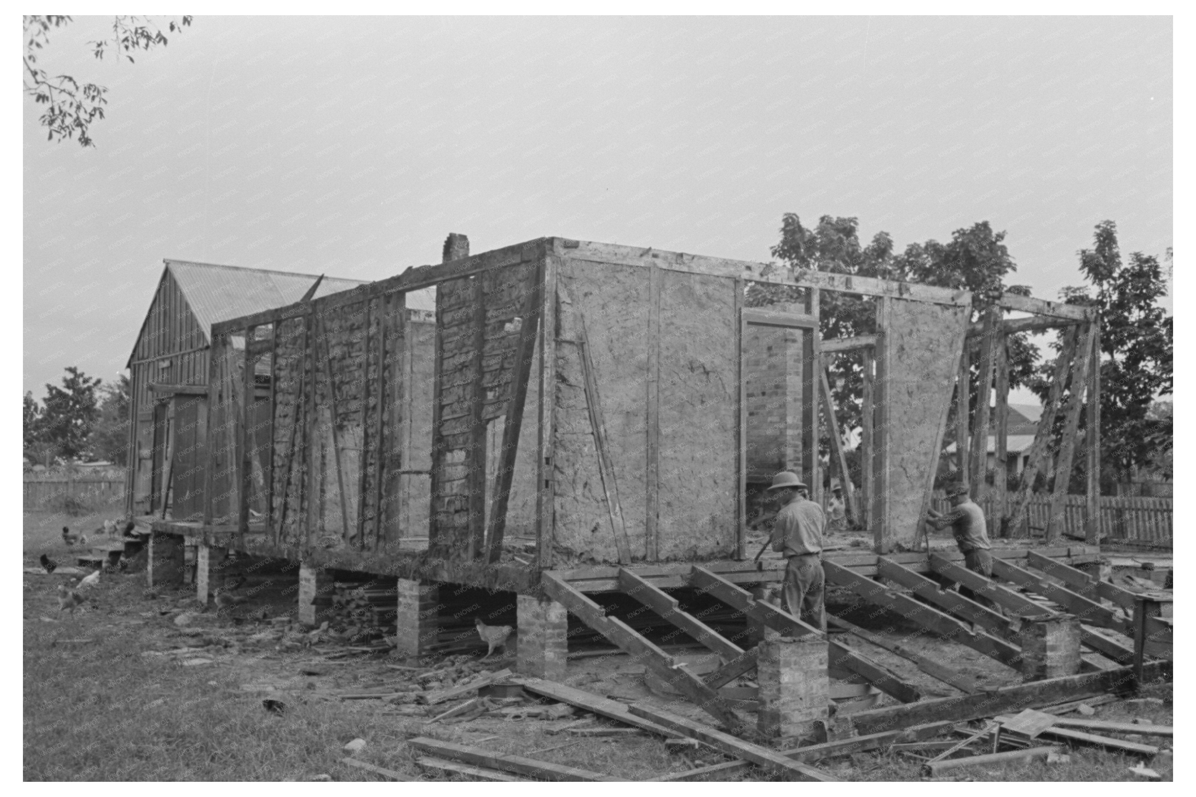 Vintage 1938 House Wall in Edgard Louisiana Construction Details