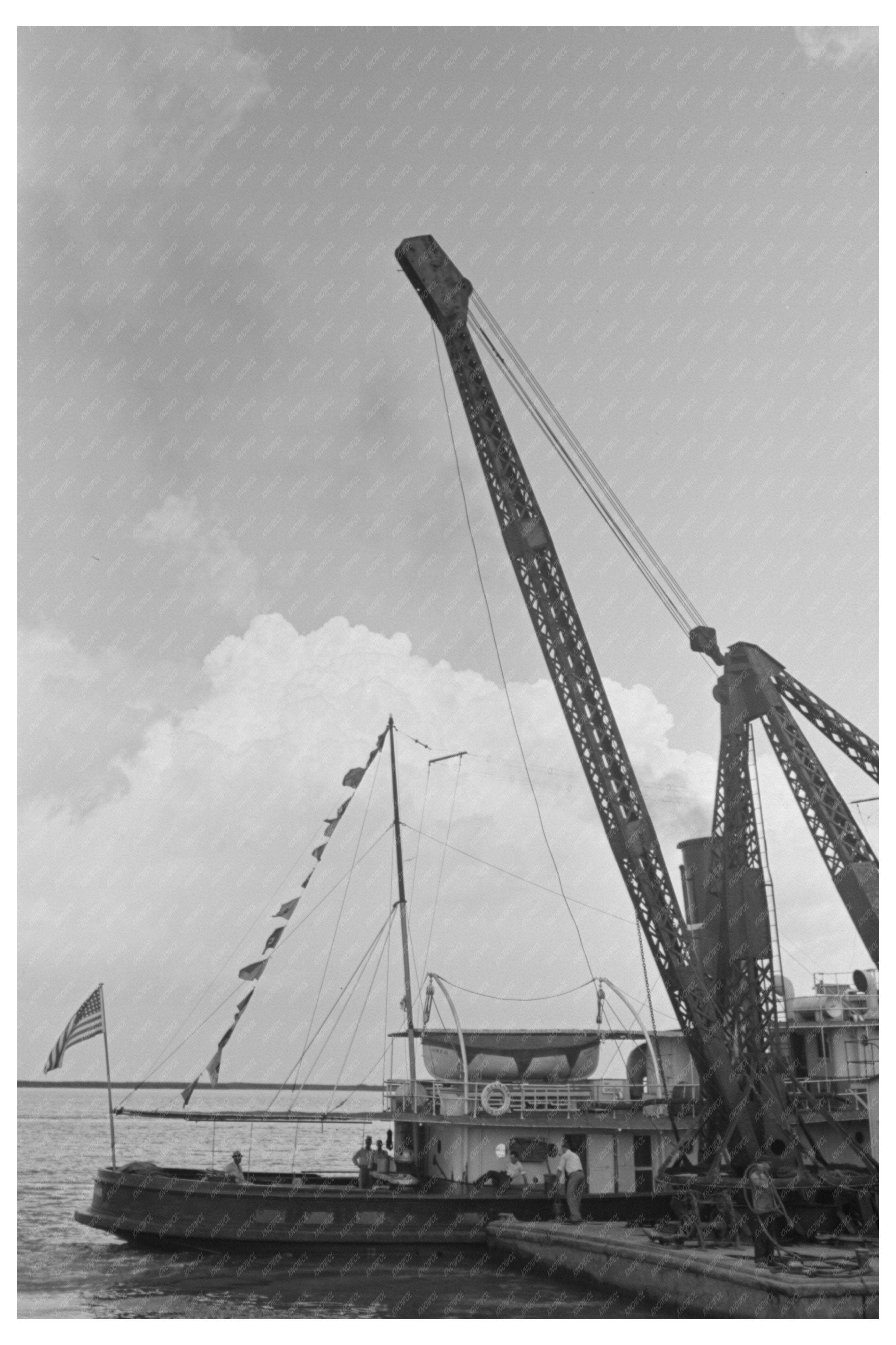 U.S. Engineers Tugboat in Burrwood Louisiana 1938