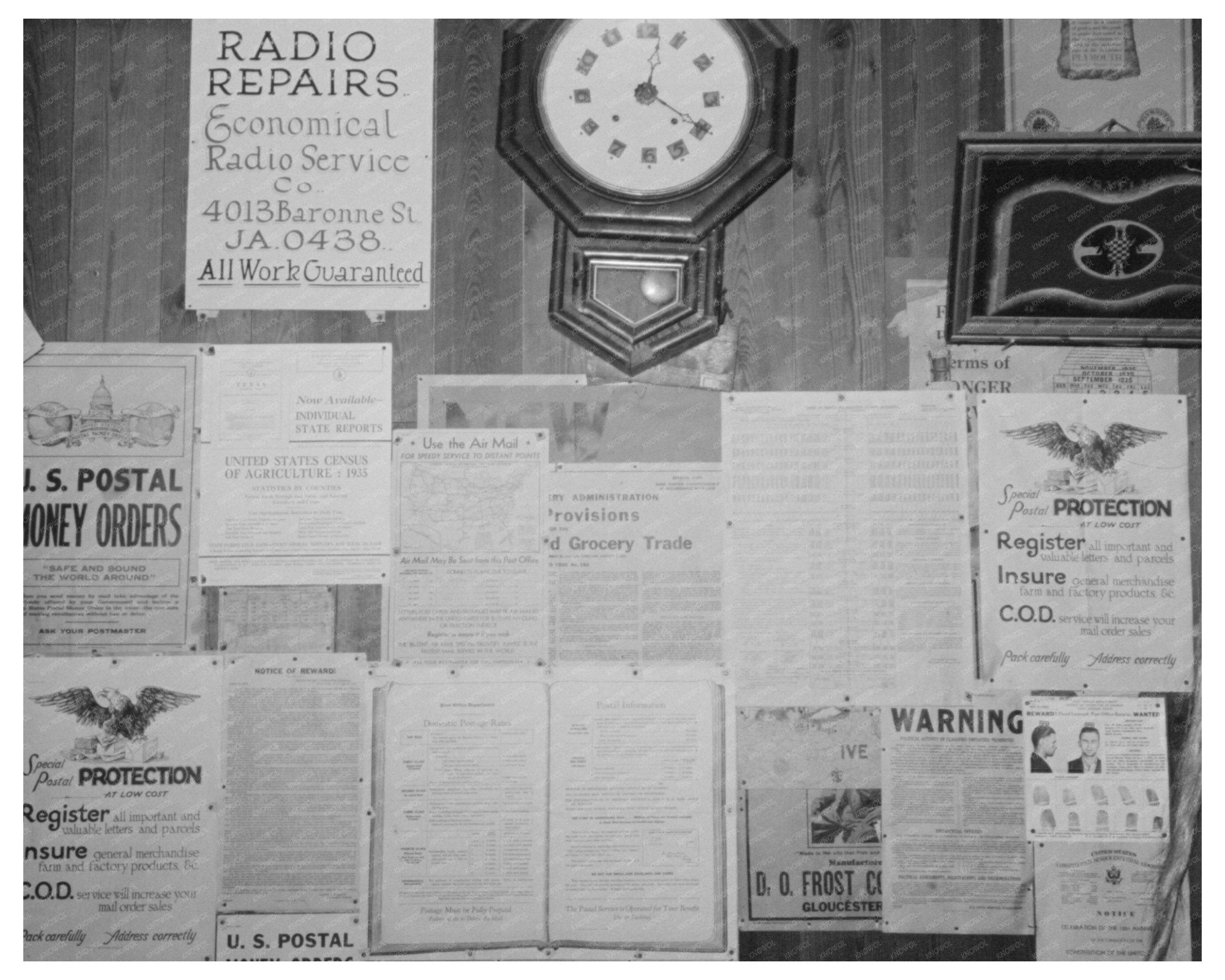 Vintage General Store and Post Office in Olga Louisiana 1938
