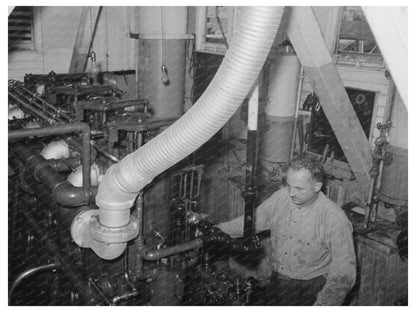 Engine Room of El Rito Vessel Mississippi River 1938