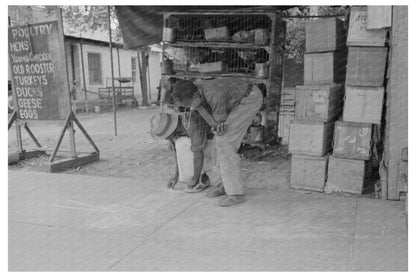 Young Boy Drawing on Sidewalk New Iberia Louisiana 1938